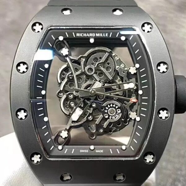 RM055 Skeleton Black Dial Black Bezel Black Rubber Strap KV RMUL2