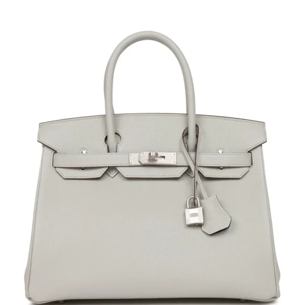 H Special Order (HSS) Birkin 30 Gris Perle Verso Chevre Brushed Palladium Hardware