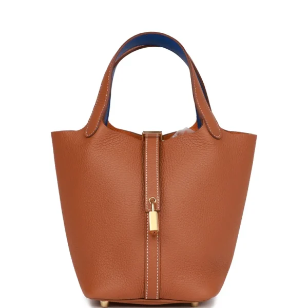 H Eclat Picotin Lock 18 Gold Clemence Gold Hardware